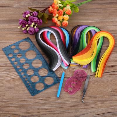 1 kit de roulage de papier pour quilling, outils à fentes, bandes, pince à épiler, règle pour la décoration de la maison et du bureau