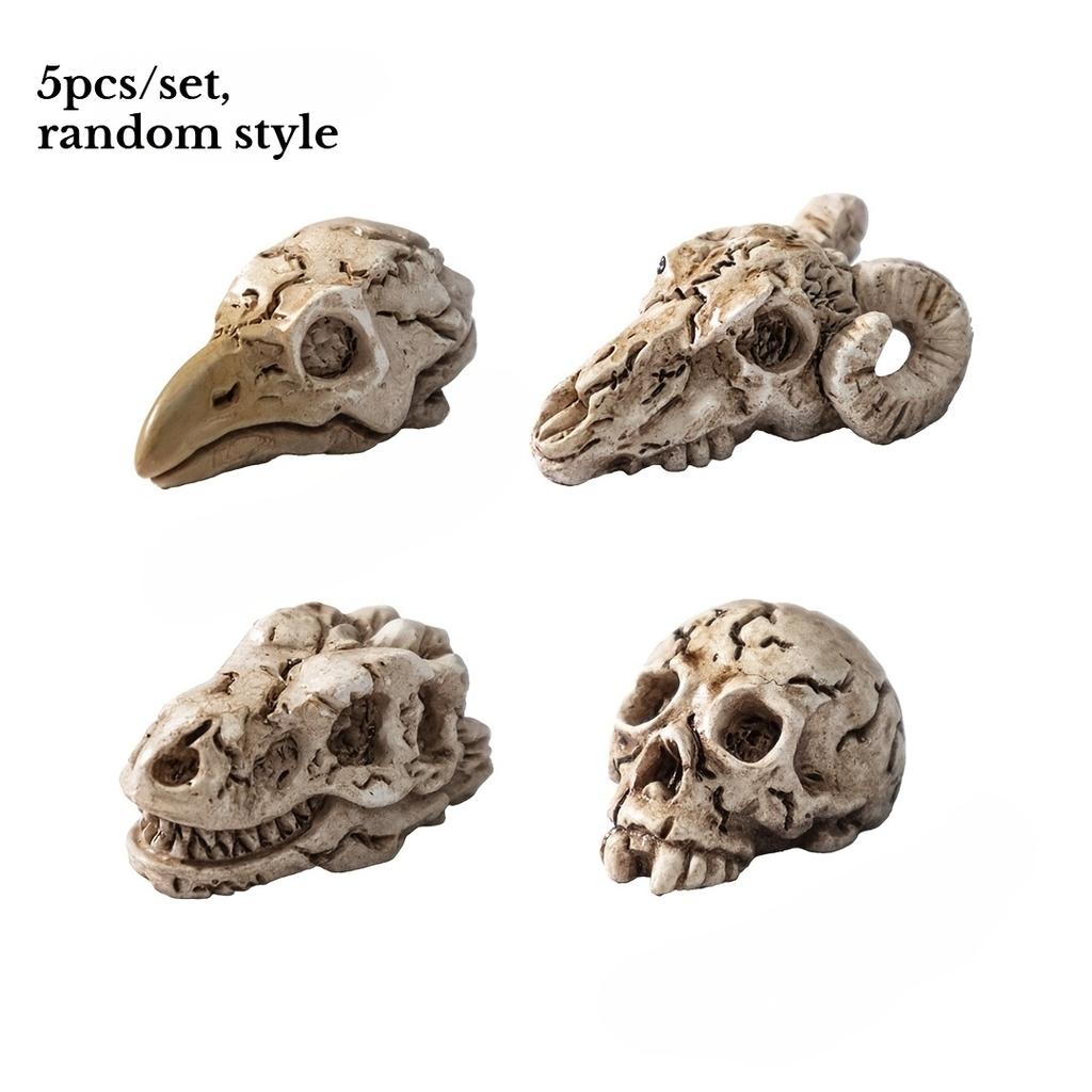 5/10PCS New Gothic Style Raven Animal Skull Skeleton Handmade Ornament Additions Scrapbooking Decorative Supplies Holiday Gifts