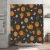 Orange Blossom Shower Curtain Bathroom Decor Polyester Waterproof Bath Mat Set Modern Fresh Citrus Print for Home Decoration