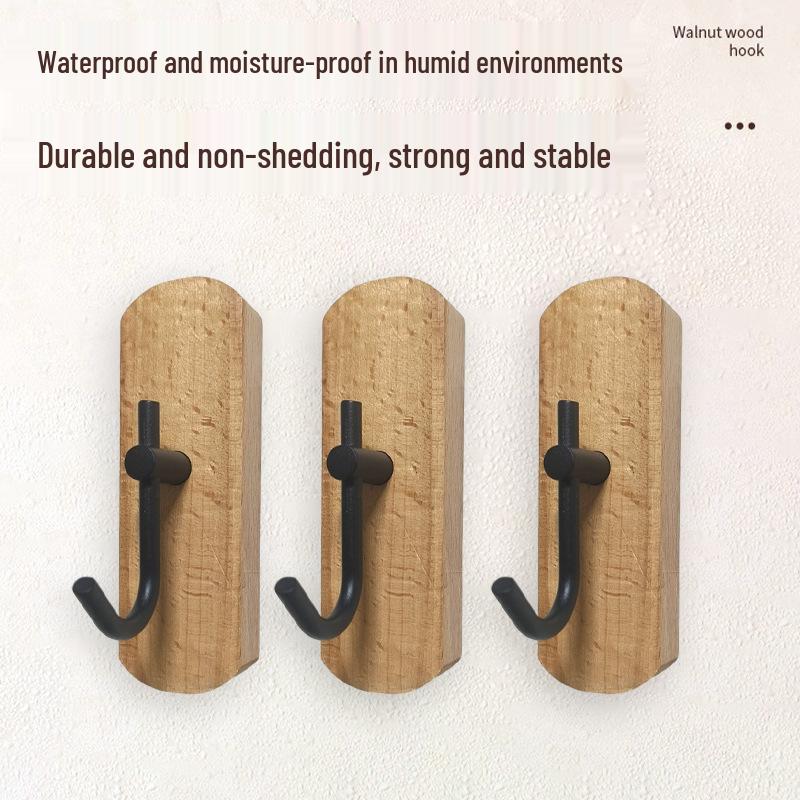 Solid Wood Wall-Mounted Piano Coat Rack with Entryway and Bedroom Hooks