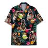Magliette Divertenti con Stampa 3D di Procione da Uomo Camicetta Casual Hawaiana a Maniche Corte con Collo a Revers Camicia a Maniche Corte Estiva da Donna per le Vacanze