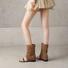 One line fashion cool boots for women, 2026 summer new Western style women's sandals, retro British vacation women's boots