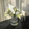 Clear Glass Vase, Ribbed Vase, Fluted Glass Vase, Flower Vase, Modern Vase For Centerpieces, Decorative Vase