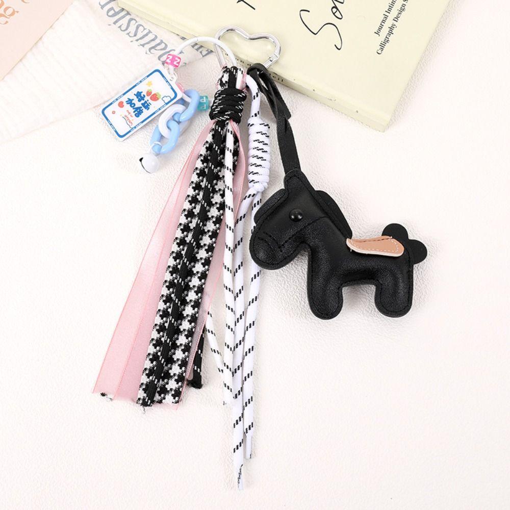 Cartoon Zodiac Pony Bag Pendant Leather Chinese New Year Gift Kawaii Horse Keychain  Backpack