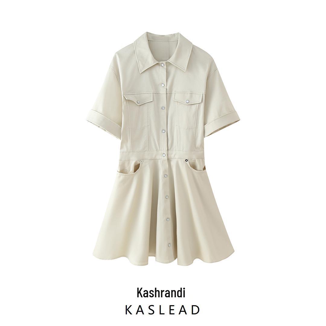 

2025 Spring Women s European & American Style Fashion Wide-Hem Short Dress Extra Small