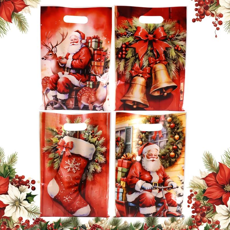 10/20/50pcs Christmas Gift Bags Santa Claus Candy Handheld Bags Christmas Decorations for Home 2026 Xmas Navidad Noel Gifts Pack