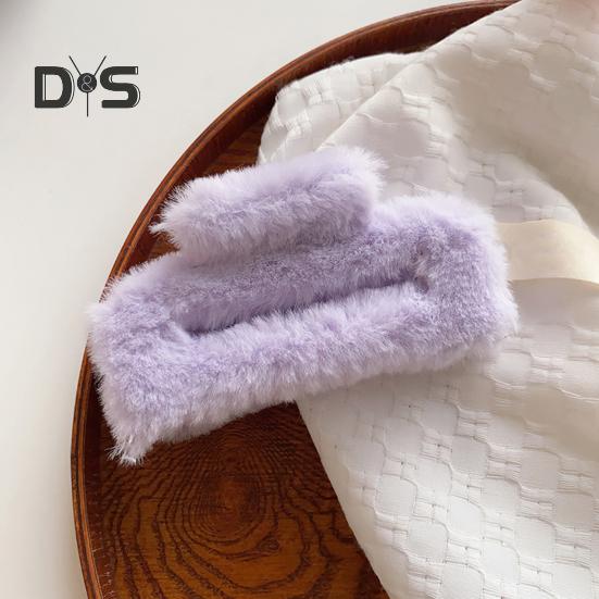 Women Hair Claw Plush Wrap Design Spring Back Head Large Hair Clip Rectangle Shark Hair Clamp Hair Accessory