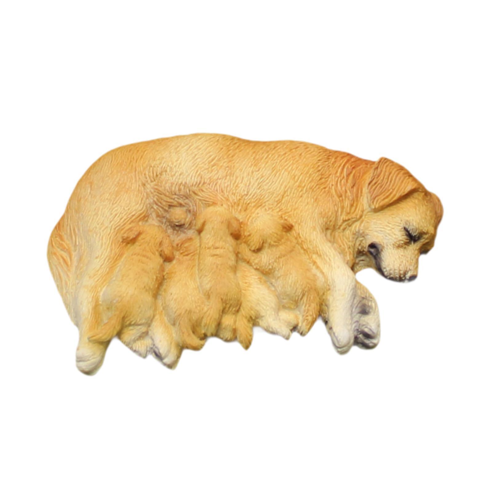 Mini Dog Figurine Animal Miniature Figurine Decorative Resin Birthday Gift DIY Bonsai Craft Dollhouse Accessories жёлтый