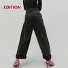 Edition Red Label 2025 Spring Curved Wide-Leg Black Jeans
