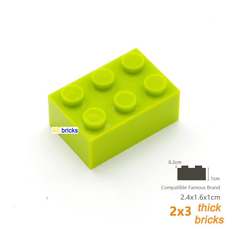 60pcs Thick 2x3 DIY Building Blocks Figures Bricks Dots Educational Creative Size Compatible With 3002 Plastic Toys for Children
