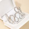 S/Round Shape Irregular Wide Bracelet Wave Opening Retro Hand Ring Zinc Zinc Alloy Wide Opening Bangle  Gift