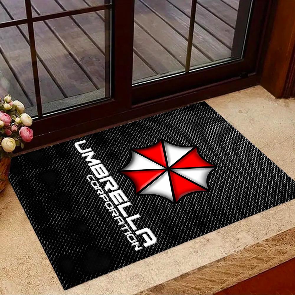 Umbrella Corporation Logo Floor Mat Design for Hallway Study room Dining Room Foyer Antislip Carpet Anime Office Decor Wedding Party Gift