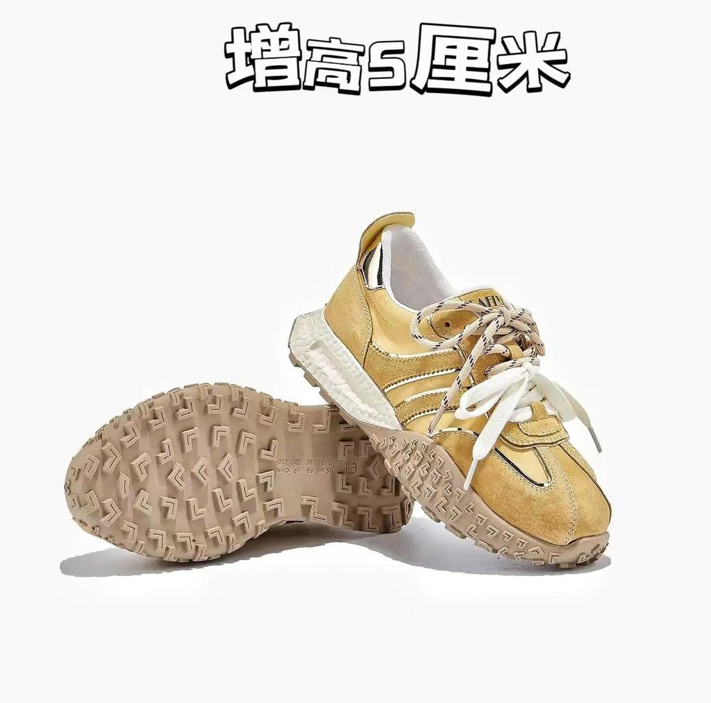 Leather versatile Forrest Gump shoes 2025 spring new soft sole not tired feet sports and leisure dad shoes fashion white shoes