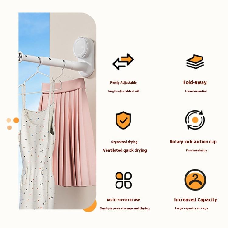 Portable Travel Clothes Hanger With Suction Pads Foldable ABS Rack For Showers Hotels Space Saving Storage Solution For Towels Bags