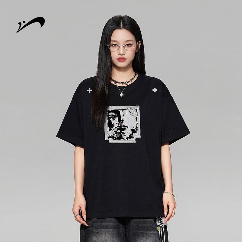 Guirenniao Unisex Pure Cotton Loose Fit Short Sleeve T-Shirt L