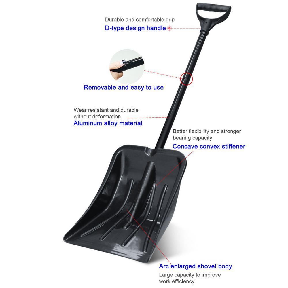 Removable Outdoor Snow Shovel Aluminum Alloy Ice Shovel Winter Snow Remover Tool Camping Garden Shovel Survival Tools