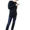 Masanori Muraoka collaboration 3D crew neck long sleeve M slightly for cold cold cold weather far deodorizing [Mochihada] shirt, black, size, thick,