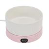 Ceramic Cat Heated Water Bowl Constant Temperature Winter Dog Heated Dish for Pets Dogs Cats Large White Bowl + Pink