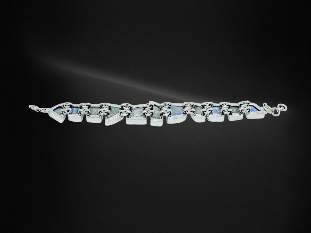 Natural Moonstone 925 Sterling Silver Bracelet: Adjustable Gemstone