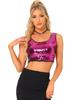 Allegra K Christmas Crop Tank Metallic Sequined Round Rose Size S Women's Top, Sleeveless, Neck, Red,