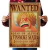 One Piece Affisch med Efterlyst-motiv Vintage Kraftpapper Tapet Dekorativ Målning Gåva