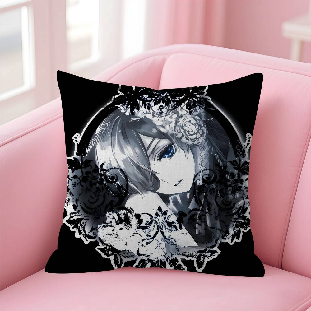 Anime Black Butler horror   Cushion Cover Inches Farmhouse Decor Home Throw Pillow Covers for Couch Decorations