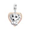Zirconia Color Sterling Cane Animaletto Cane Cane Bulldog Perline Adatte Braccialetto da Polso Originale Ciondolo Gioielli Fai da Te Braccialetto da Polso alla Moda