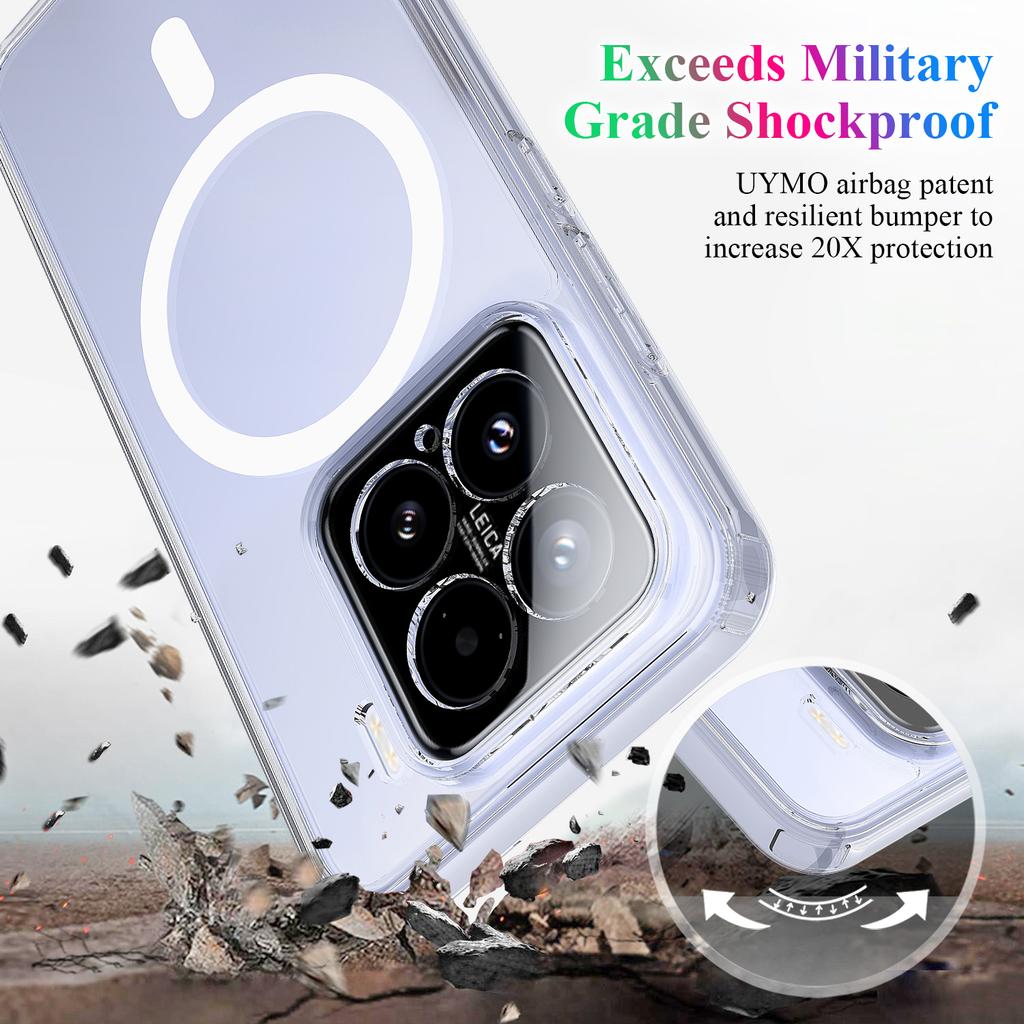 For Xiaomi 15 Clear Case TPU+Acrylic Magnetic Phone Cover Compatible with MagSafe