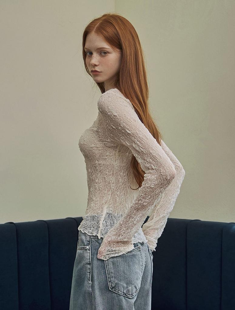 Teuwi Evernon Lace See-Through T-Shirt