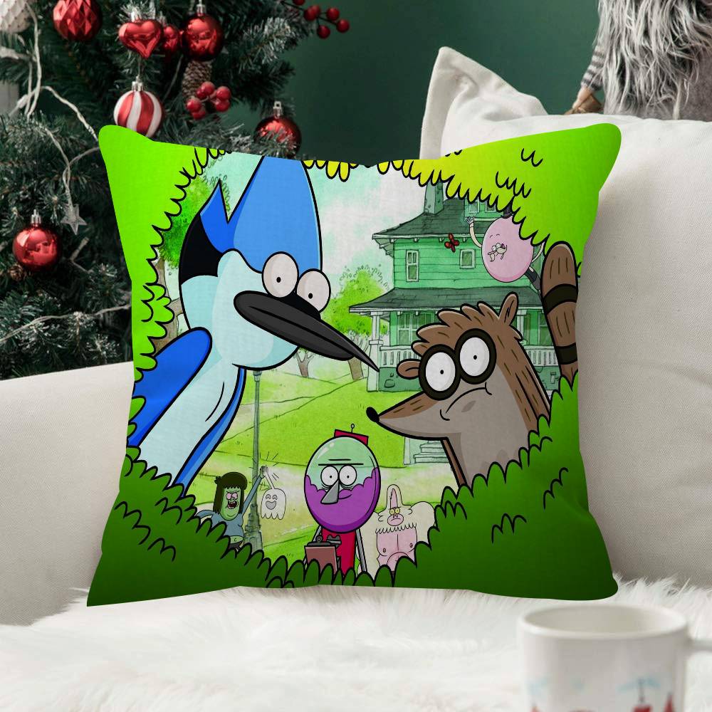 Regular Show Pillow Case For Home Bedroom Car Office Decoration Living Room Sofa Cushion Cover Suitable