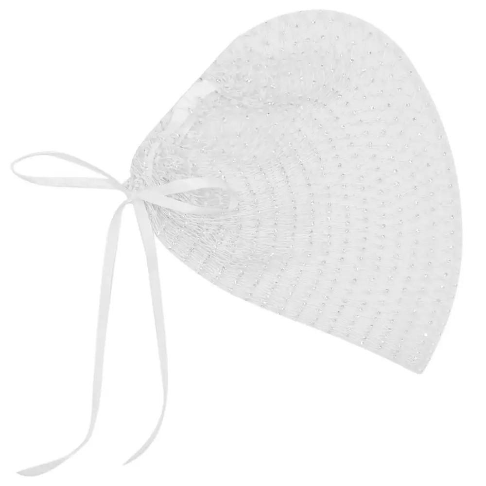 Elastische Fischernetz-Kopfbedeckung Verstellbar Funkelnde Braut-Kopfbedeckung Strass-Gesichtsschleier Damen