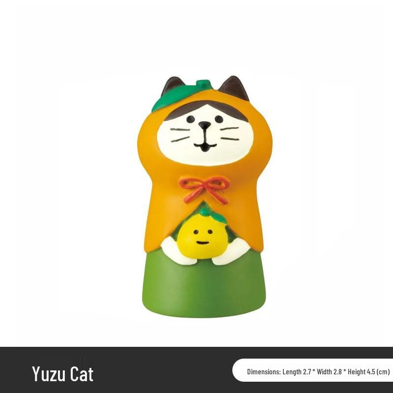 Japanese ZAKKA Cat Koharu Tea House Food Toy DIY Resin Ornament