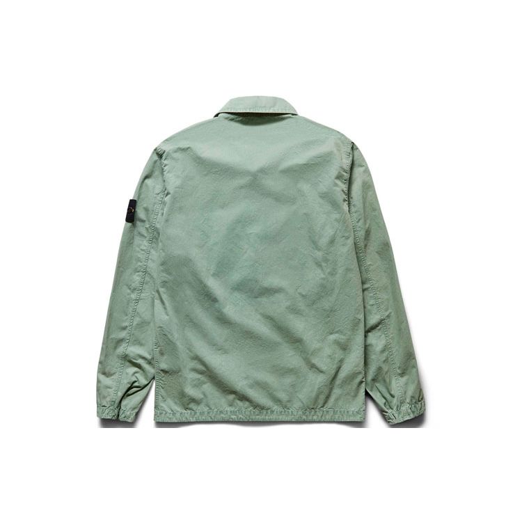 STONE ISLAND FW22 Solid Color Detachable Logo Zip Cover Bag Double Pocket Lightweight Long Sleeve Jacket Men Jackets Light-Green 7715101WN-V0155