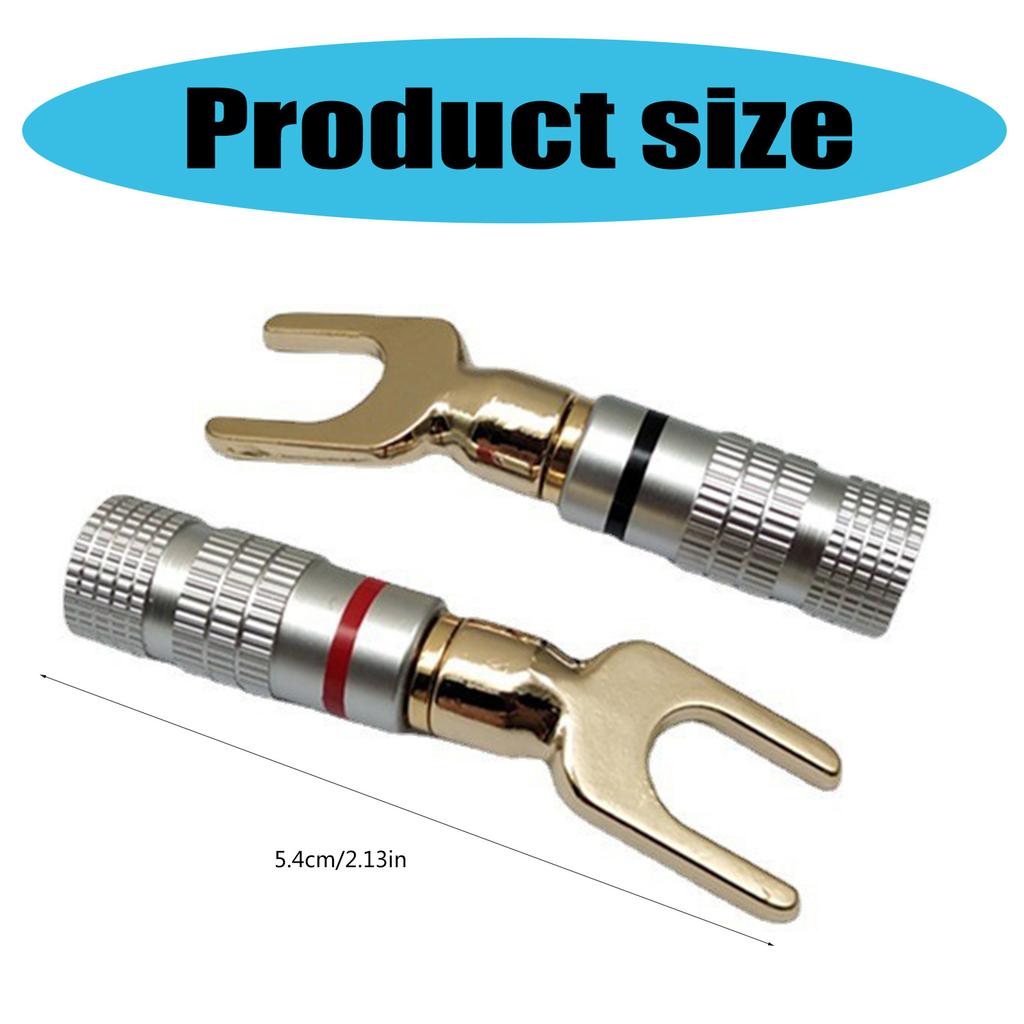 Upgrades Gold Plated U Type Banana Plug Y Speaker Fork Audiophile Plugs for Home Theater & Professional Audio System