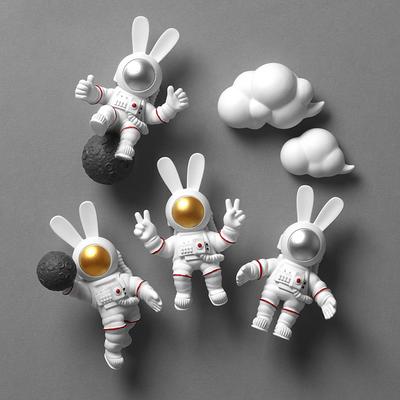 Weltraum Astronaut Kühlschrankaufkleber Langohriger Hase 3D Puppe Magnet Magnet Kühlschrank Dekoration Po Wand Geschenk