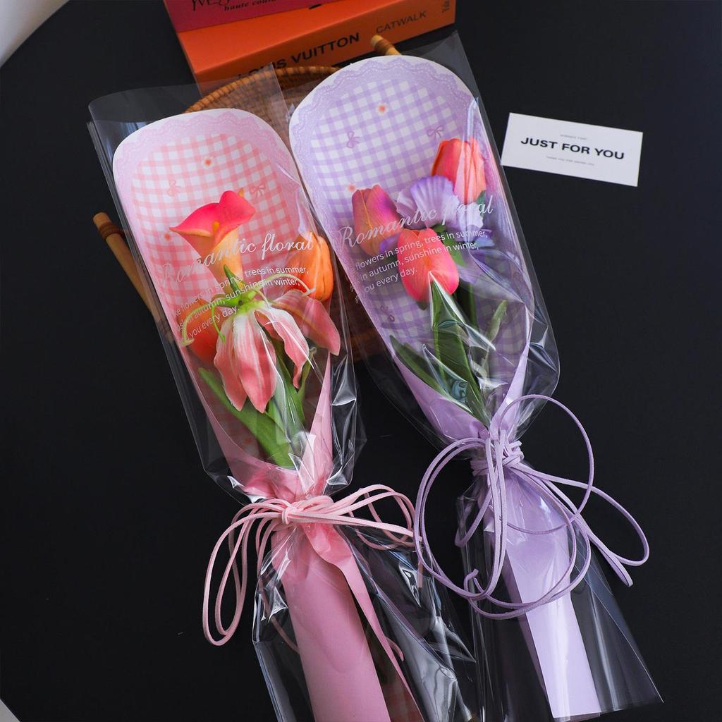 3.8 Goddess Festival Lace Style Single Stem Bouquet Bag for DIY Fresh Flower Wrapping
