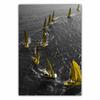 Fashion Retro Art Landscape Canvas Painting Yellow Sailboat Poster Office Wall Painting for Living Room Home Decoration Mural No Frame