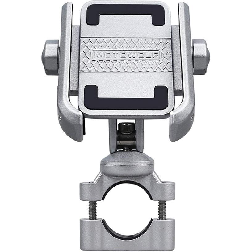 Upgraded Bike Motorcycle Phone Mount Solid Aluminium Phone Holder for Motorcycle and Bike,Anti Shake Metal Phone Holder Fits Phone up to 3.7''