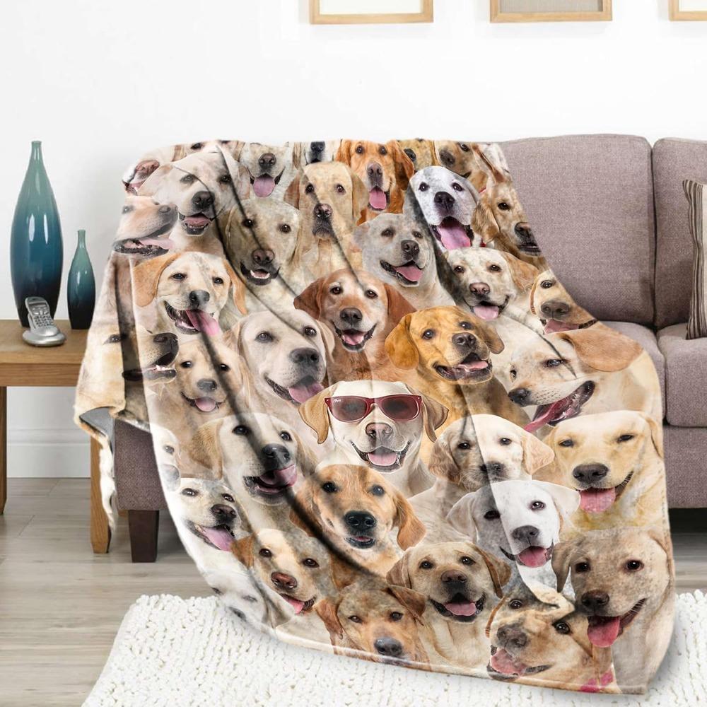 Labrador Dog 3D Printing Throw Blanket Gifts for Soft Sofa Bed for Teen Girls Boys