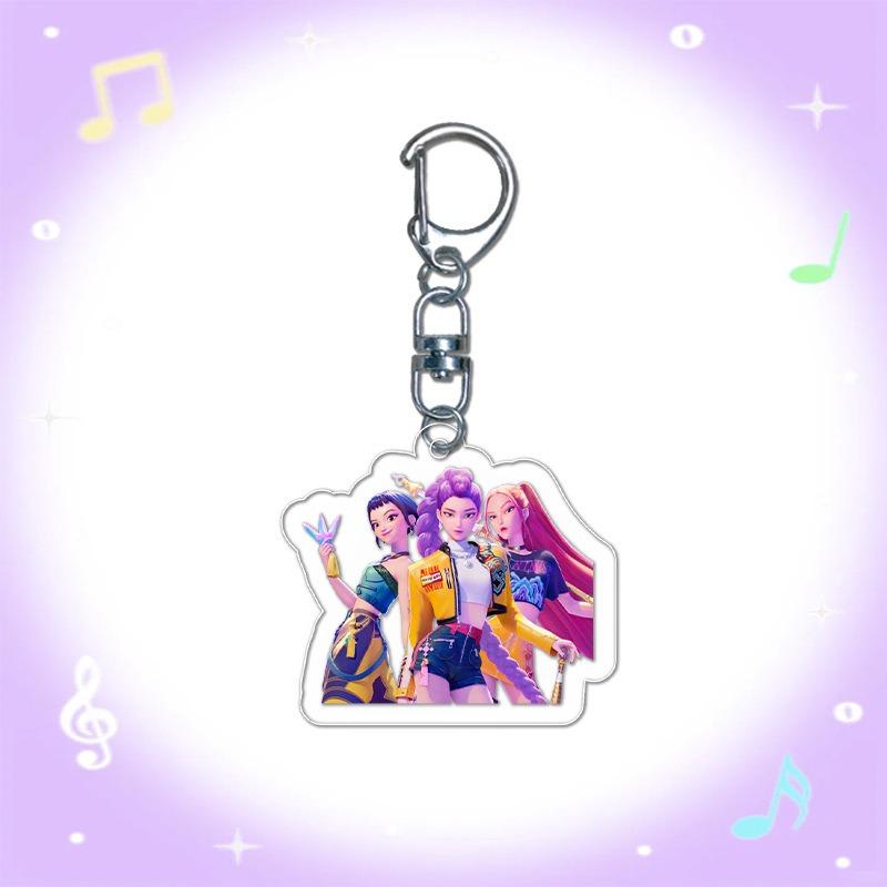 New Demon Hunters Kpop Rumi Zoey Jinu Mira Key Ring Acrylic Keyrings Huntrix Saja Boys Mystery Keychains Accessories Fans Gifts