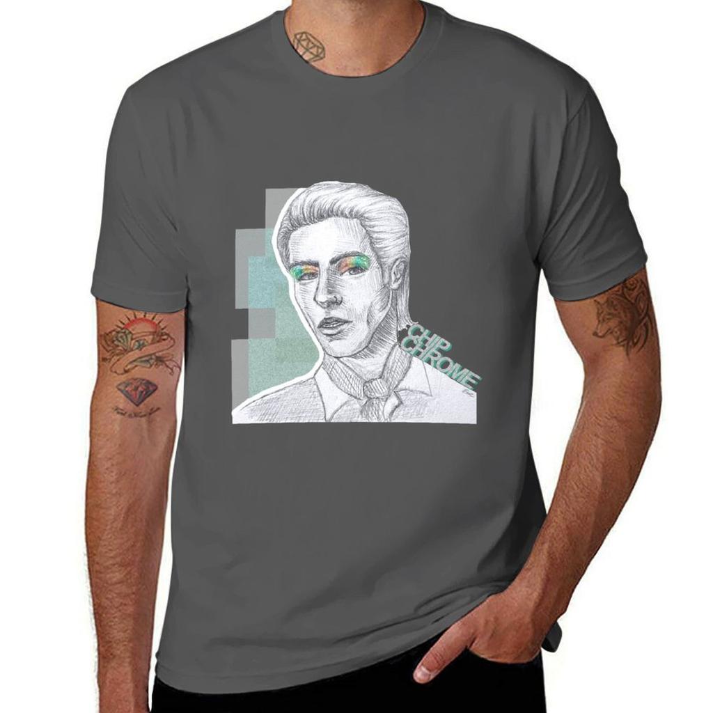 T-Shirt Chrome lustiges T Baumwoll-T Druck Chip-Shirt Neighbourhood - Shirts Das Individuelle