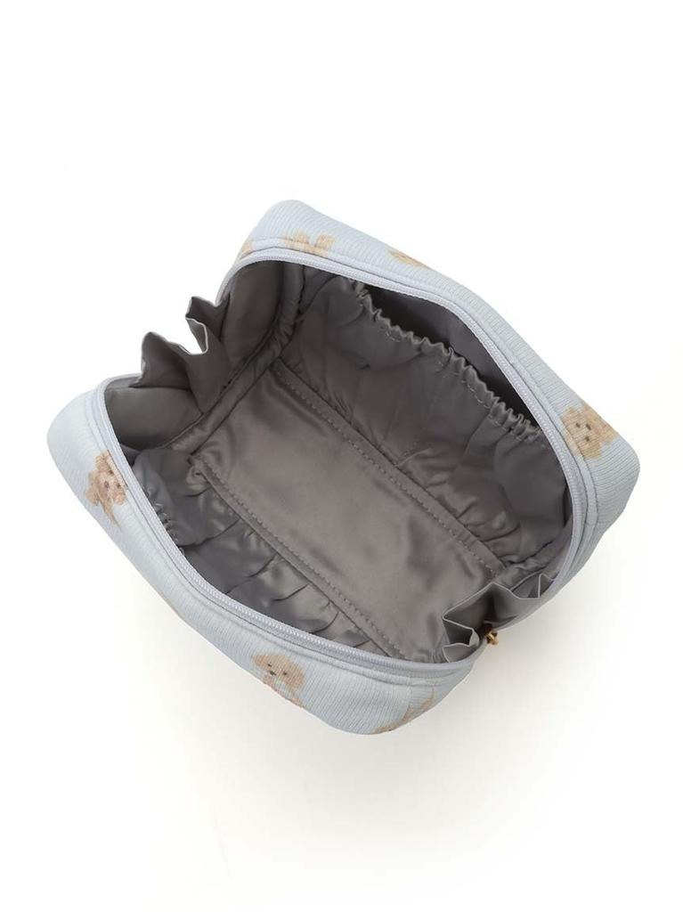 Toy Poodle Pattern Square Pouch PWGB251648 BLU [Gelato Pique]