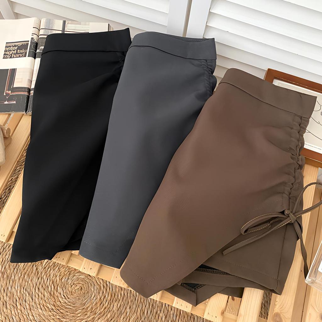 Slim A-Line High Waist Summer Skirt: Short, Anti-Exposure Design