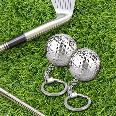 2 Stück Golfball-Schlüsselanhänger, Auto-Schlüsselanhänger aus Metall, Taschenanhänger für Gepäckanhänger