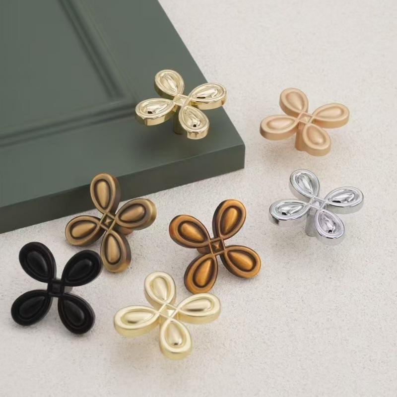 Mid Ancient Style Handle, Antique Bronze Color, Four Leaf Clover, Simple, Drawer Wardrobe Door, Cabinet Drawer Cabinet, French Retro Handle