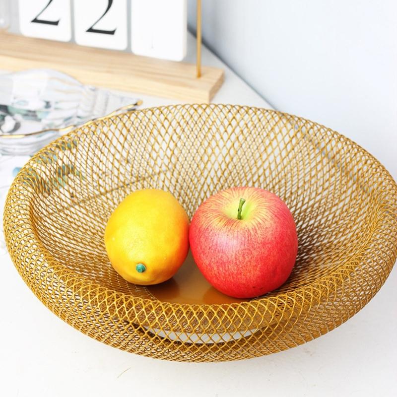 2 Pieces Nordic Styles Sturdy Metal Wire Storage Fruit Basket Set for Kitchen Supplies and Living Room Organization
