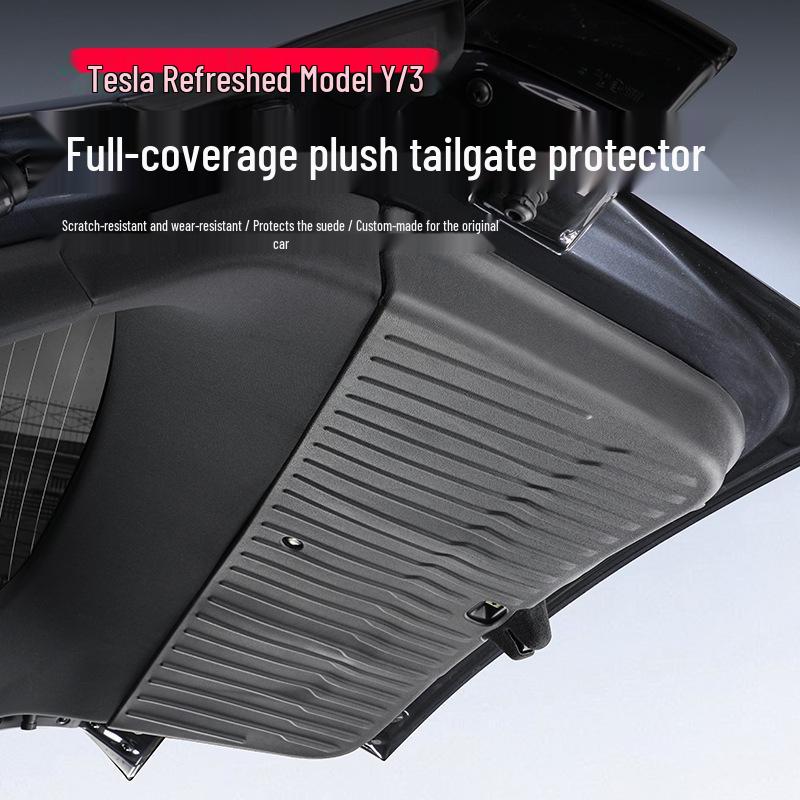 Model Y Tesla Tailgate Protector Velvet Wrap - Rear Trunk Interior Upgrade