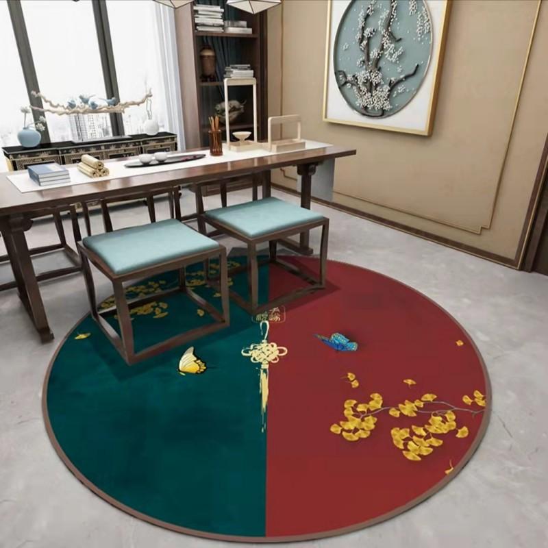 New Chinese Circular Carpet Chinese Style Living Room Bedroom Study Zhuzhou Round Blanket Fashion National Style Coffee Table Mat Bed Blanket