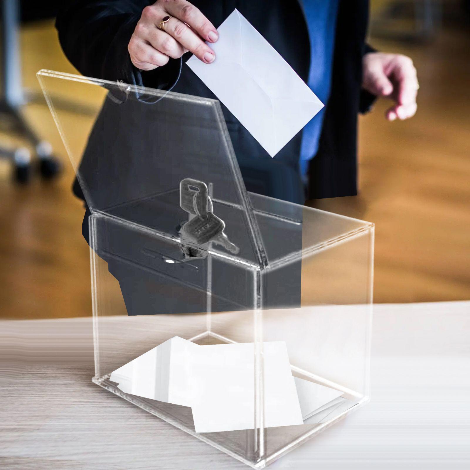 

Piggy Banks Donation Box Suggestion Box Clear Acrylic Ballot Box multiuse Money Saving Banks For Fundraising with key Only Save China Mainland