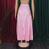 Women's Large Size High Waist Pleated Long Skirt - European & American Style